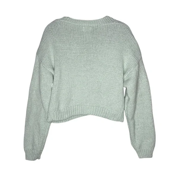 Luna Ivy cardigan sweater Floral 3d Embroidered size xs Women's size xs mint - Picture 4 of 6